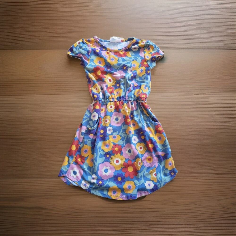 LuLaRoe Girl's Mae Dress Size 4 Floral Print with Pockets